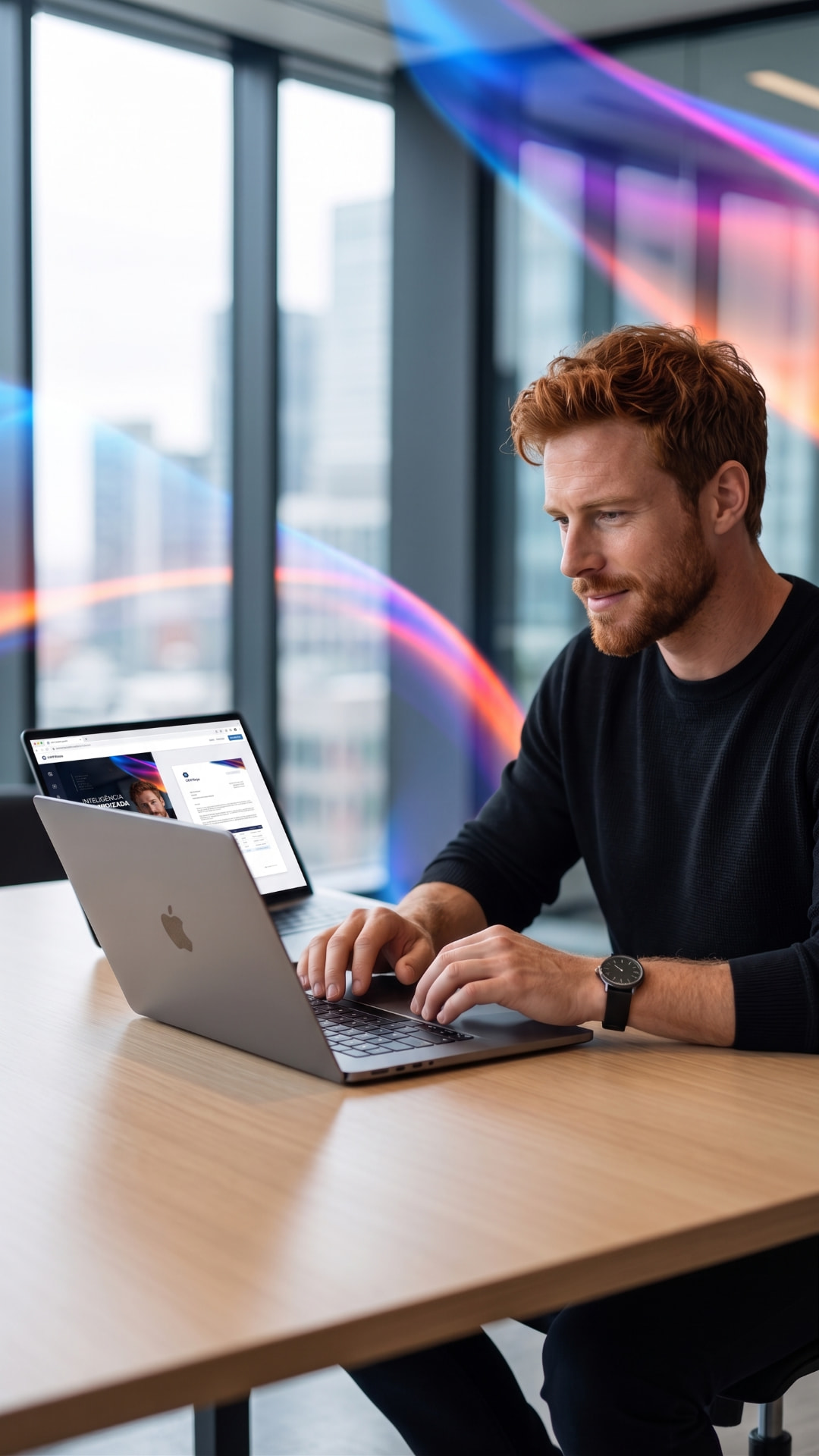 Professional analyzing business information on a computer